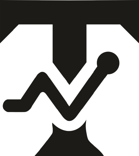 „Лого на Testograph с черна икона на премахнат фон.